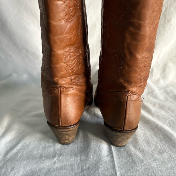 Aldo Brown Leather Western Heeled Boots - Picture 4 of 12